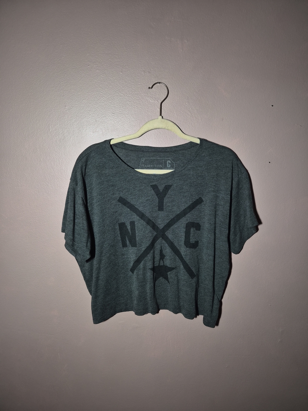 Womens Hamilton Tshirt Tee Crop Top Boxy Oversized Relaxed Size Small S Creative